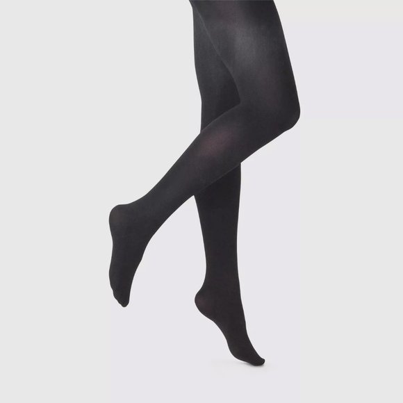 Opaque Control Top Black Tights Stockings